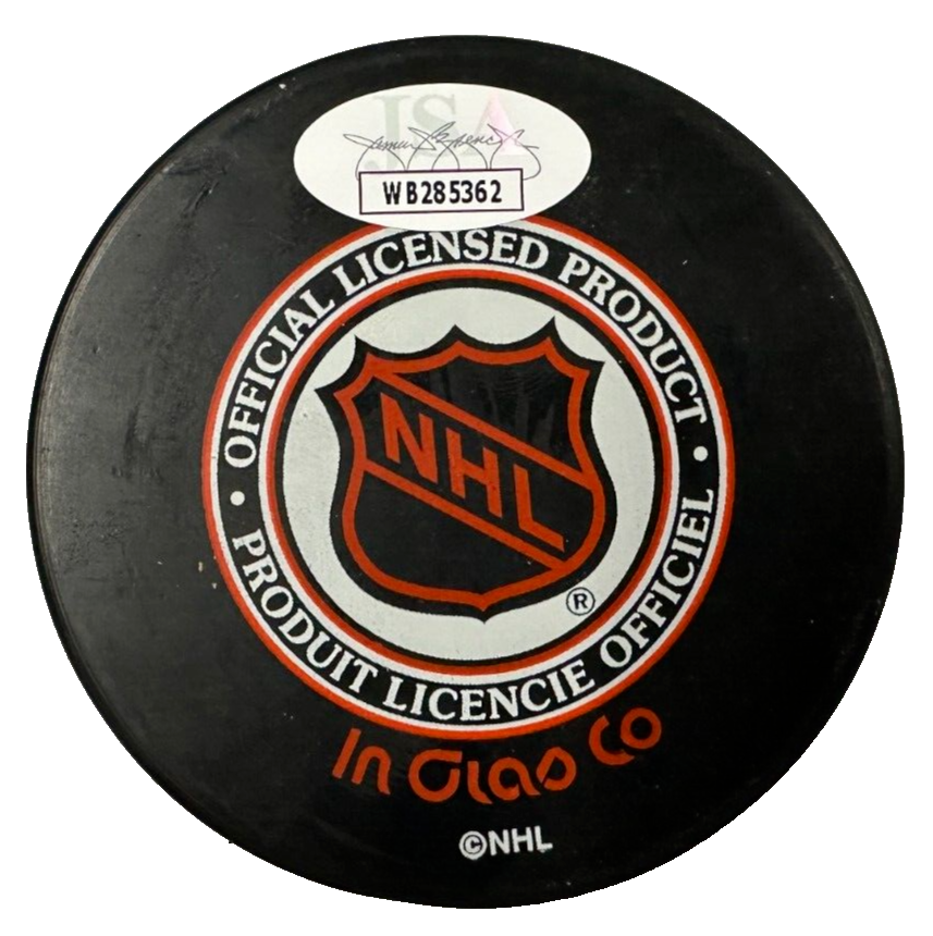 Serge Savard Autographed Winnipeg Jets Puck W/ HOF 86 JSA