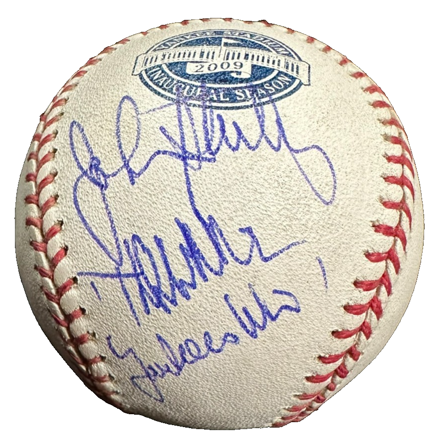 John Sterling Signed Yankee Stadium Inaugural Season Baseball W/The Yankees Win