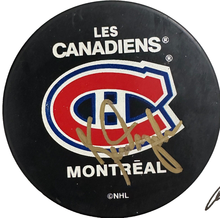 Ken Dryden Montreal Canadiens Signed Hockey Puck Beckett COA HOF