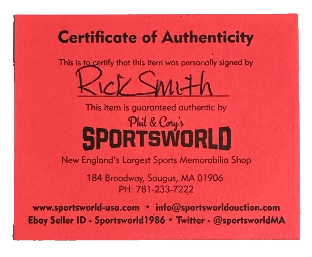 Rick Smith Autographed Boston Bruins Hockey Puck NHL