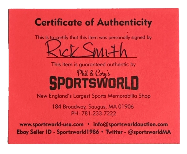 Rick Smith Autographed Boston Bruins Hockey Puck NHL