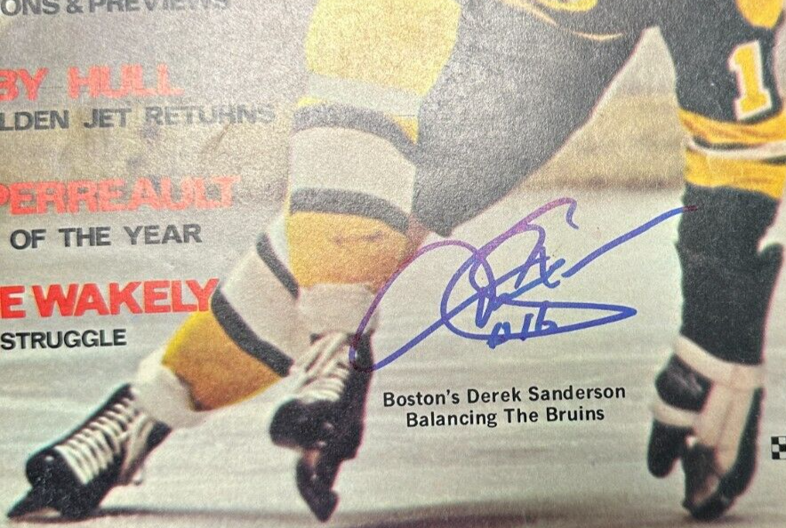 Derek Sanderson Autographed May 1971 Hockey Illustrated Magazine Bruins