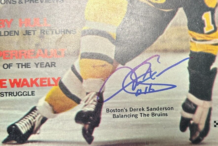 Derek Sanderson Autographed May 1971 Hockey Illustrated Magazine Bruins