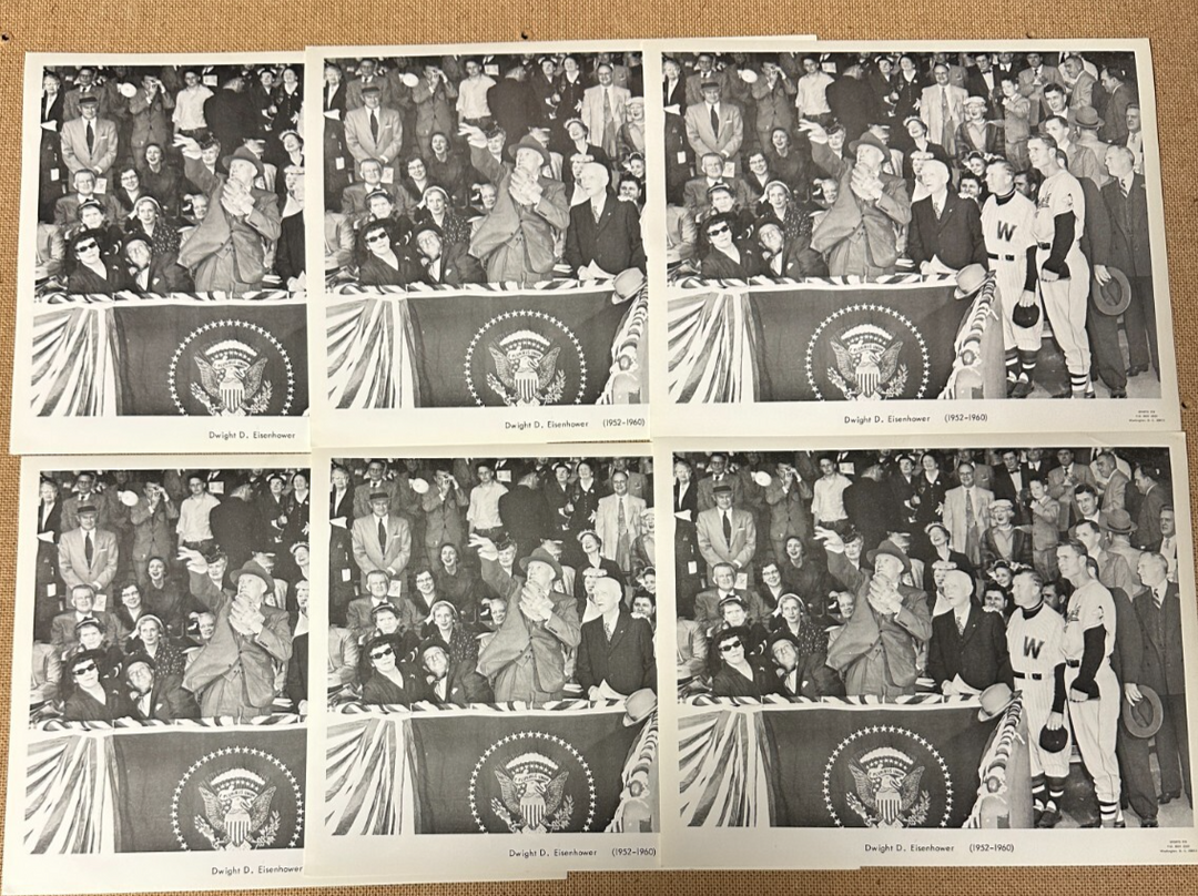 6 1960'S Sports Pix Dwight D. Eisenhower Throwing Out 1st Pitch 8.5x11 Photo's