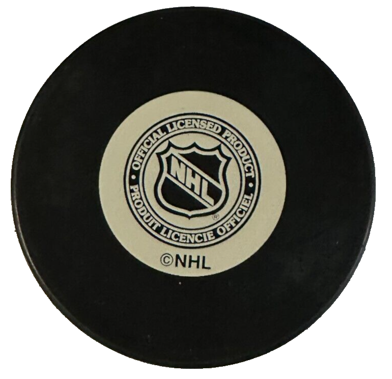 Glen Featherstone Autographed Boston Bruins Hockey Puck NHL