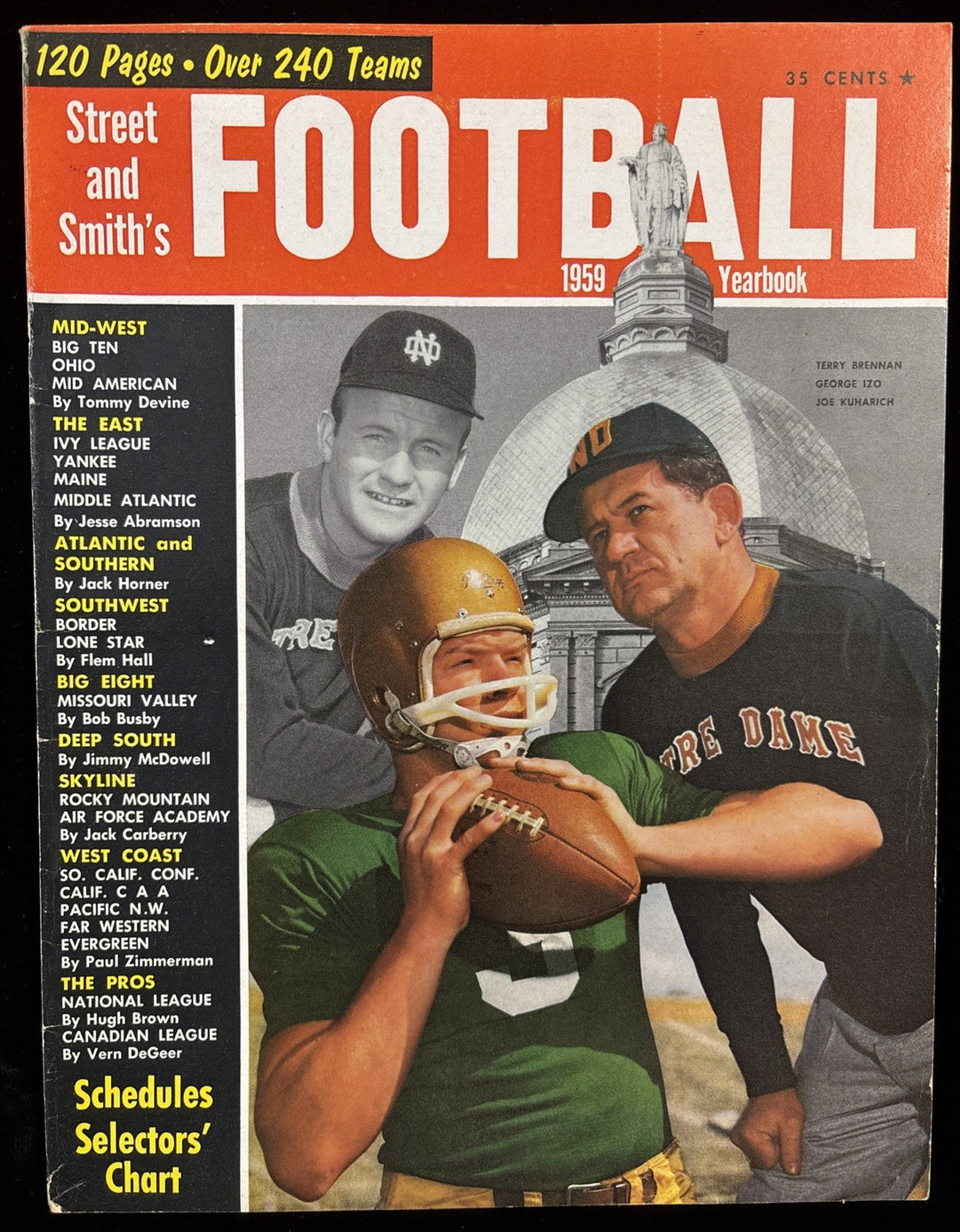 1959 - STREET & SMITHS YEARBOOK FOOTBALL / T BRENNAN / G. IZO / J KUHARICH