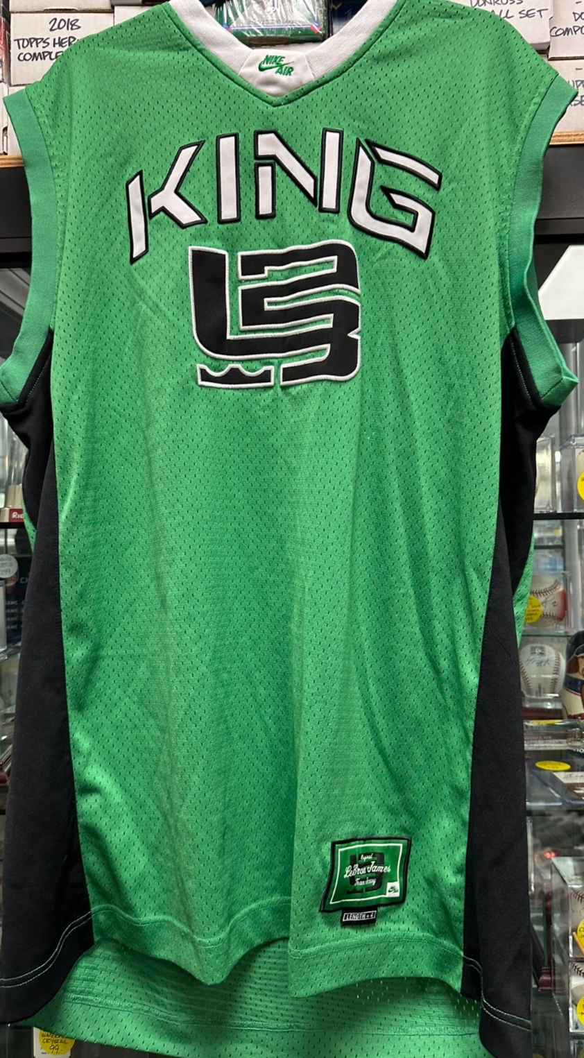 Nike Air Lebron King James Team Jersey Shirt Green Mens Size XL Length +4 NBA