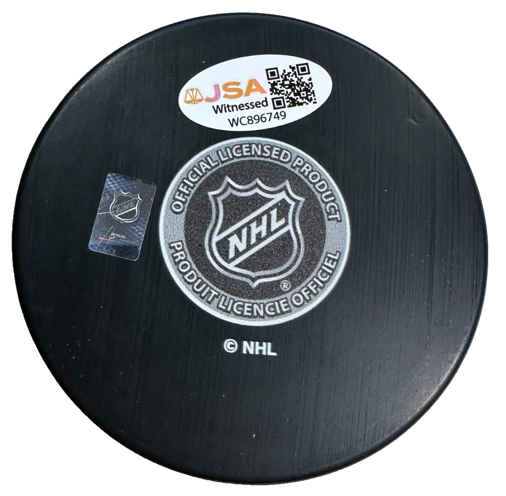 Andrew Ference Autographed Boston Bruins 100th Centennial Hockey Puck NHL JSA