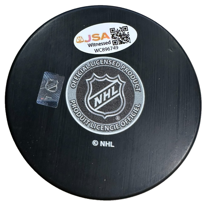 Andrew Ference Autographed Boston Bruins 100th Centennial Hockey Puck NHL JSA