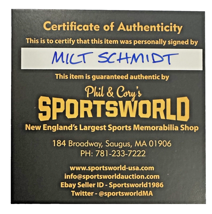 Milt Schmidt Autographed Boston Bruins Hockey Puck W/ HOF 1961