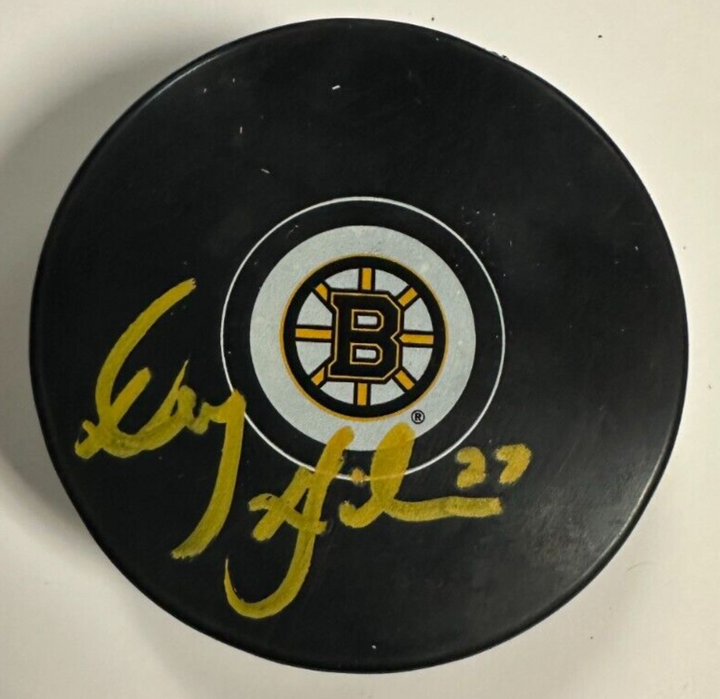 John Blue Autographed Boston Bruins Hockey Puck NHL