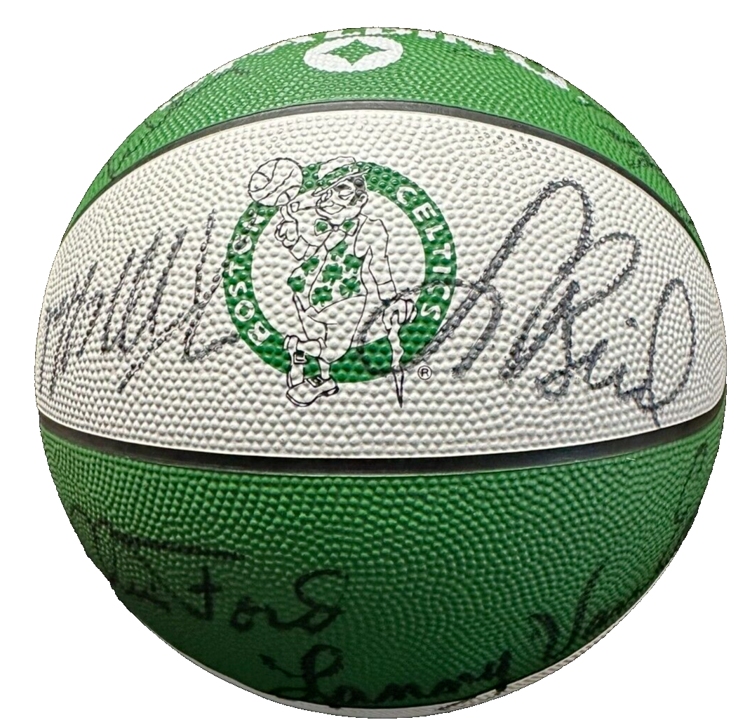 1988-89 Boston Celtics Team Autographed Basketball Bird Parish McHale Lewis DJ