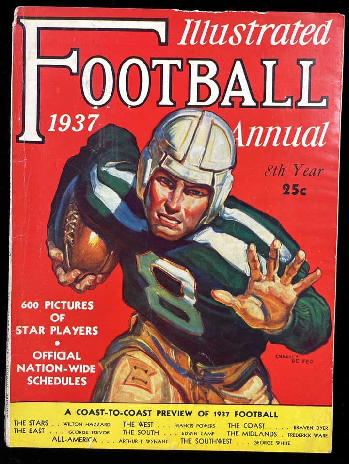 1937 Football Illustrated Annual Coast To Coast Preview 