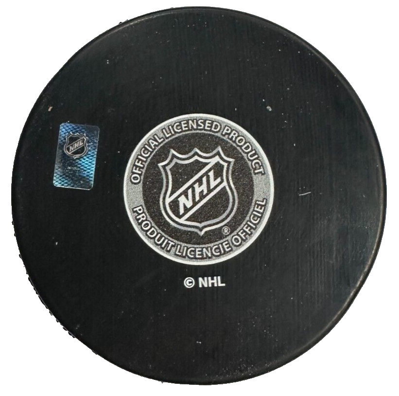 Rogie Vachon Autographed Boston Bruins 100th Anniversary Puck W/ HOF 16