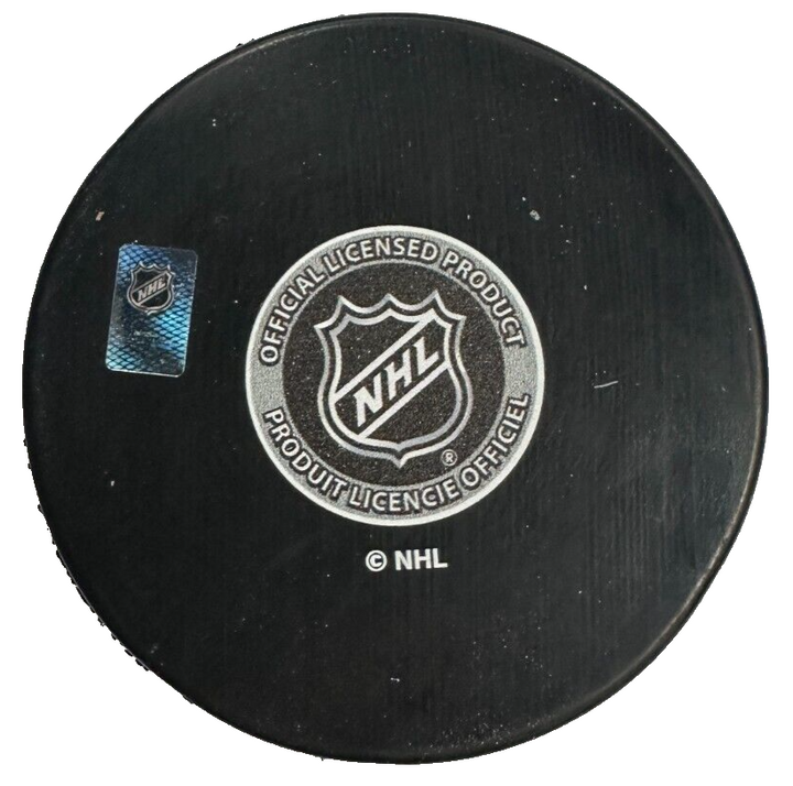 Rogie Vachon Autographed Boston Bruins 100th Anniversary Puck W/ HOF 16