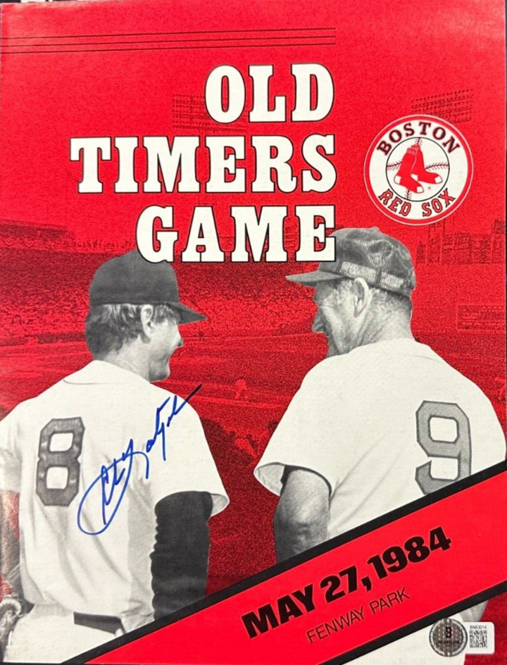 Carl Yastrzemski Autographed 1984 Old Timers Day Scorecard BAS Red Sox