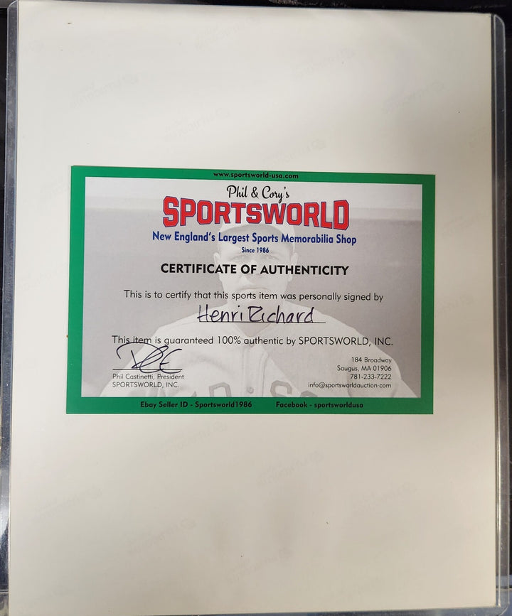 Henri "Pocket Rocket" Richard Montreal Canadiens HOF COA