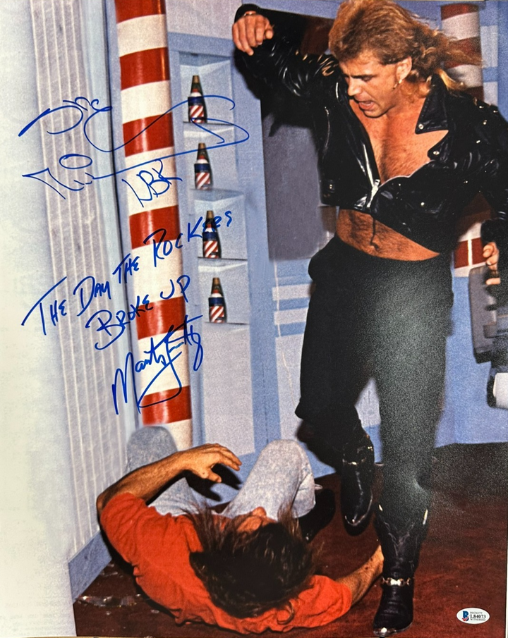 Shawn Michaels & Marty Jannety Signed Barber Shop 16x20 BAS W/ Inscription