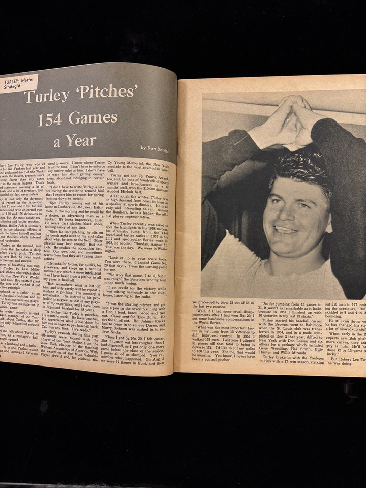 1959 Sports Forecast Baseball Magazine Robert Turley NY Yankees