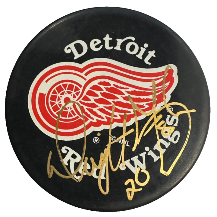 Dwight Foster Autographed Detroit Red Wings Hockey Puck NHL BAS