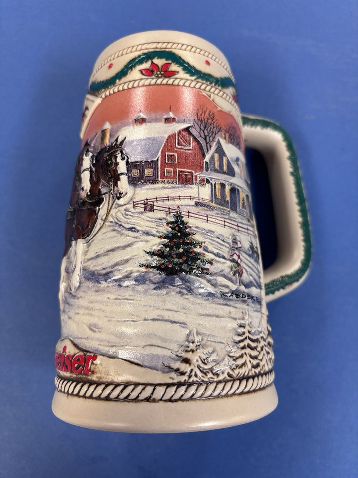 1996 Budweiser Holiday Christmas Stein Mug Collector Series