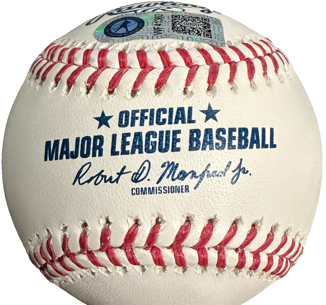 Wander Franco Autographed OML Baseball Tamp Bay Rays W/ MLB Debut 6/22/21