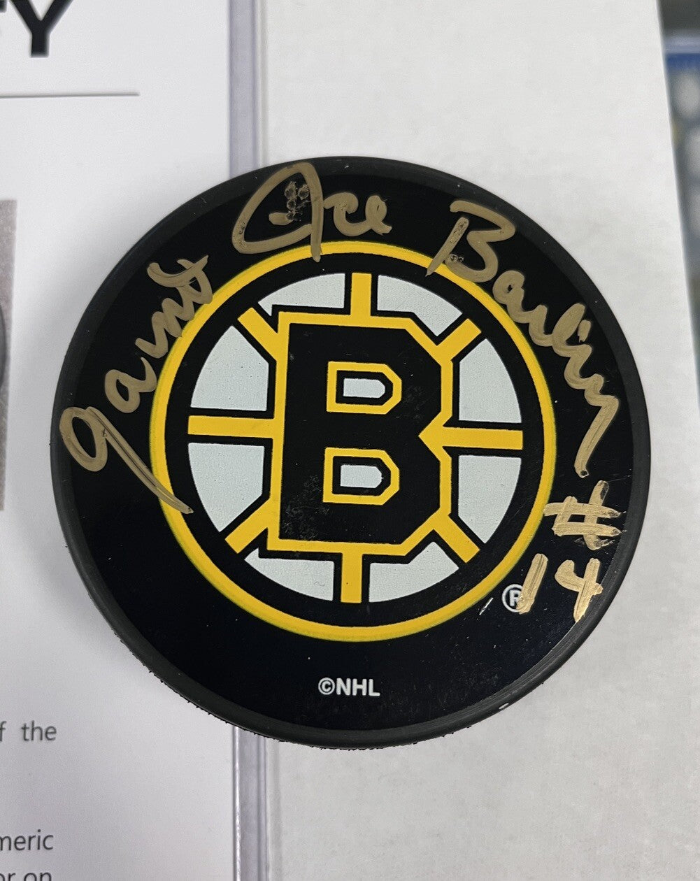 Garnet Ace Bailey Signed Boston Bruins Puck Beckett COA