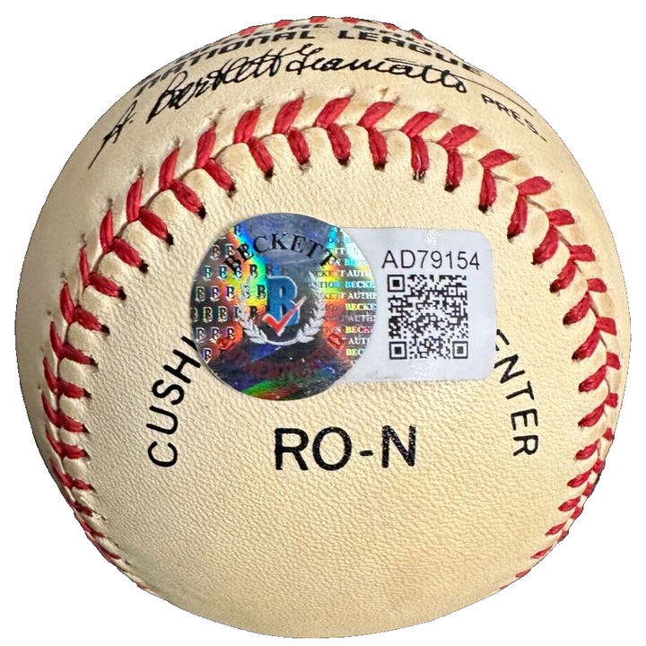 Lou Brock Autographed Official National League Baseball HOF Cardinals BAS