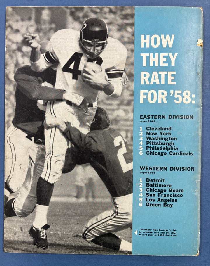 1958 Dell Pro Football No. 1 Annual Magazine Bobby Layne