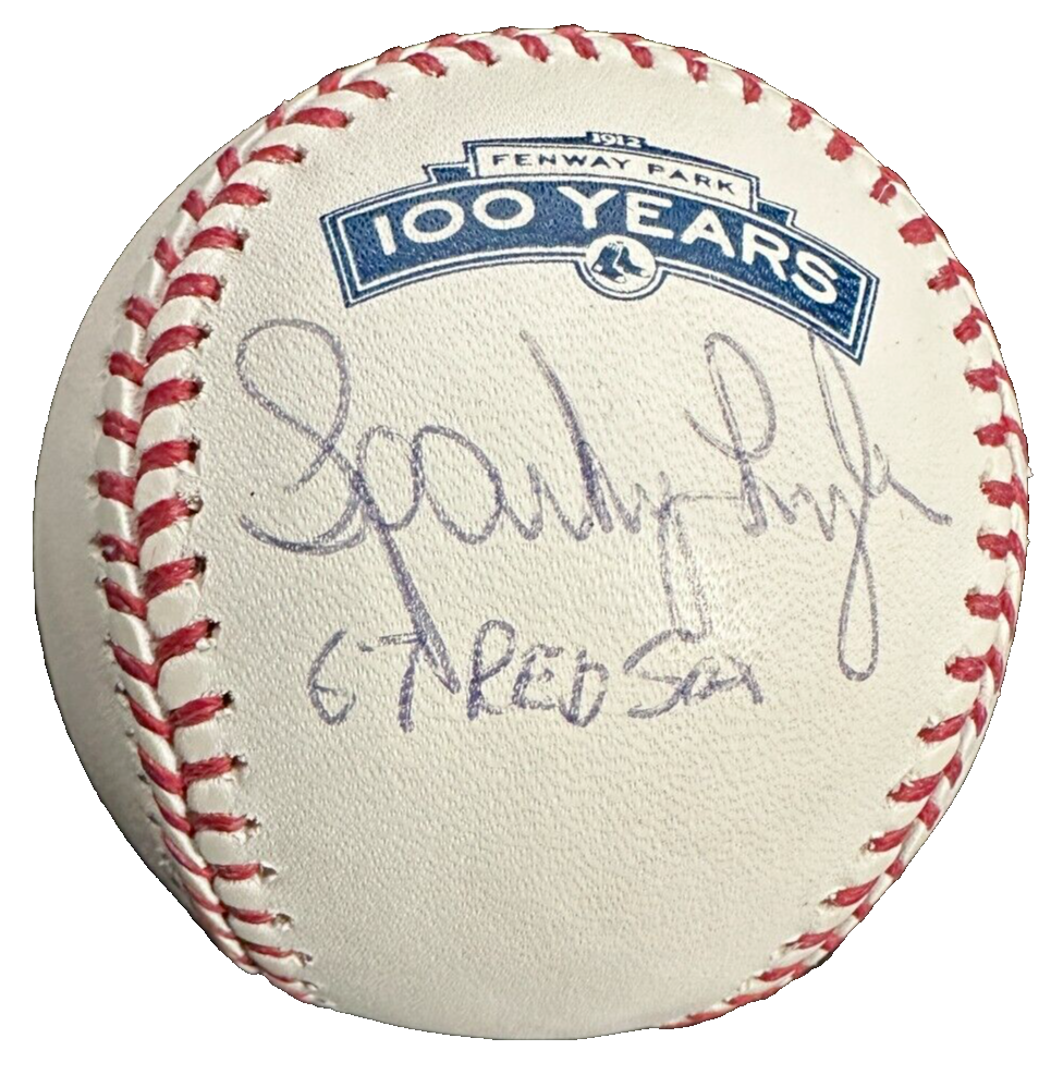 Sparky Lyle Autographed Fenway Park 100th Anniversary Baseball W/ 67 Red Sox