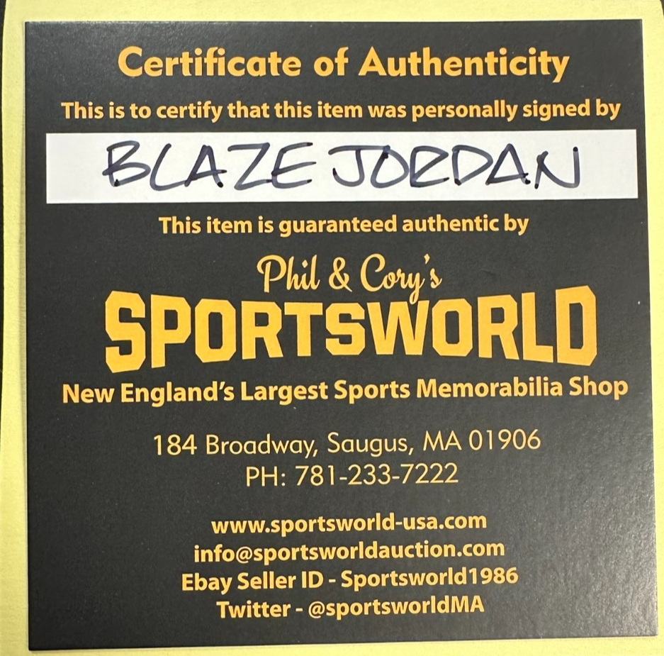 Blaze Jordan Full Name Autographed Official Major League Baseball Cardinals