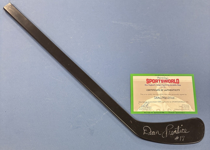 Dean Prentice Signed Mini Stick Sportsworld COA New York Rangers