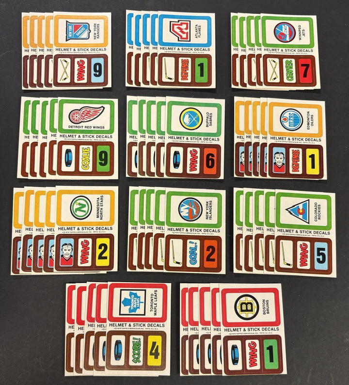 1979-80 Topps NHL Hockey Team Logo Sticker Insert Sets Lot Of 5 NM/MT