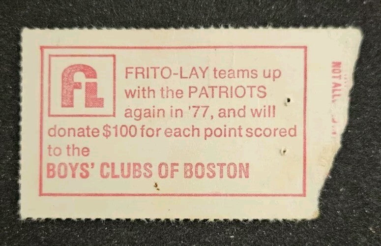 10/9/77 Patriots vs. Seahawks Game Program & Ticket Stub