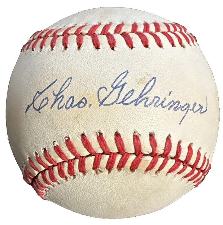 Charlie Gehringer Autographed Official American League Baseball Tigers HOF BAS