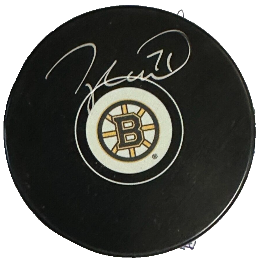Taylor Hall Autographed Boston Bruins Hockey Puck NHL