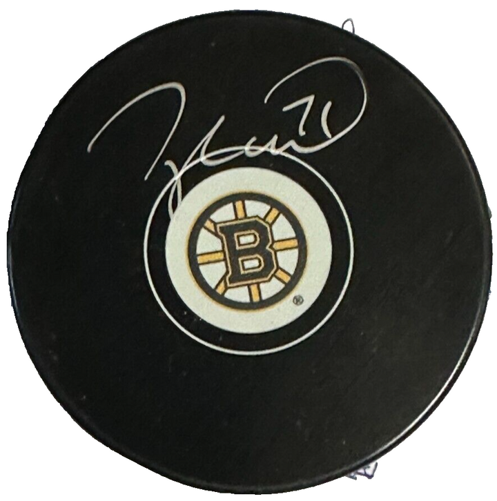 Taylor Hall Autographed Boston Bruins Hockey Puck NHL