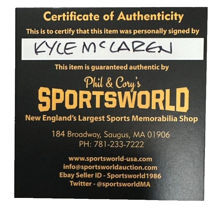 Kyle McLaren Autographed Boston Bruins Hockey Puck NHL