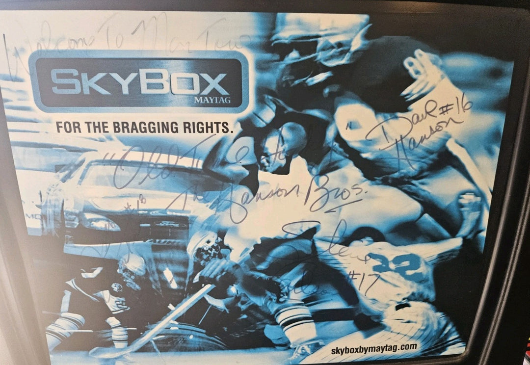 Vintage Skybox Maytag Hanson Brothers Autographed Beverage Vending Machine COA