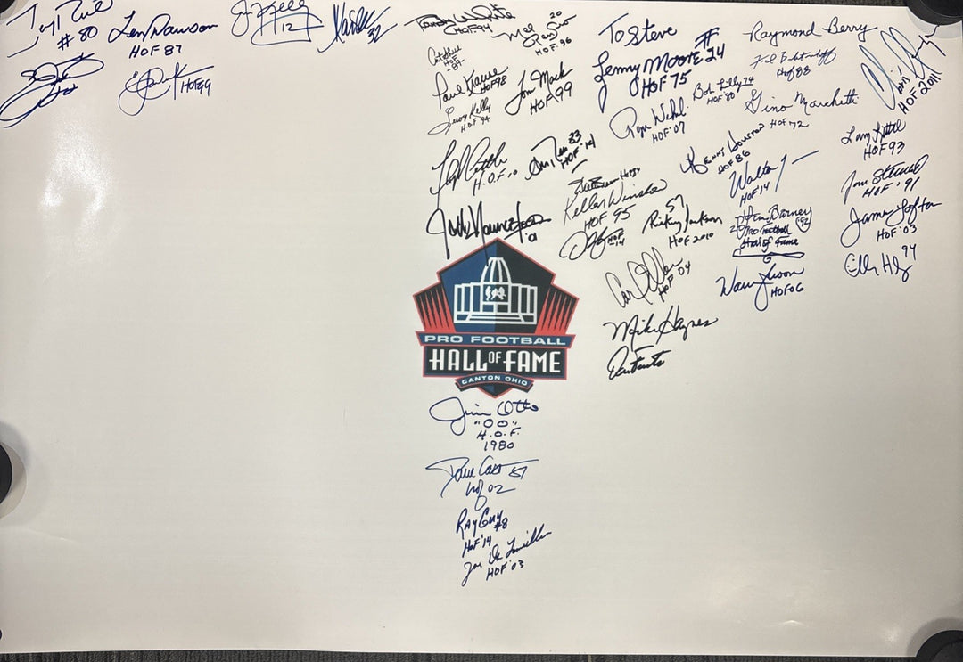 Pro Football Hall Of Fame Players Autographed Poster Jerry Rice Emmitt Smith