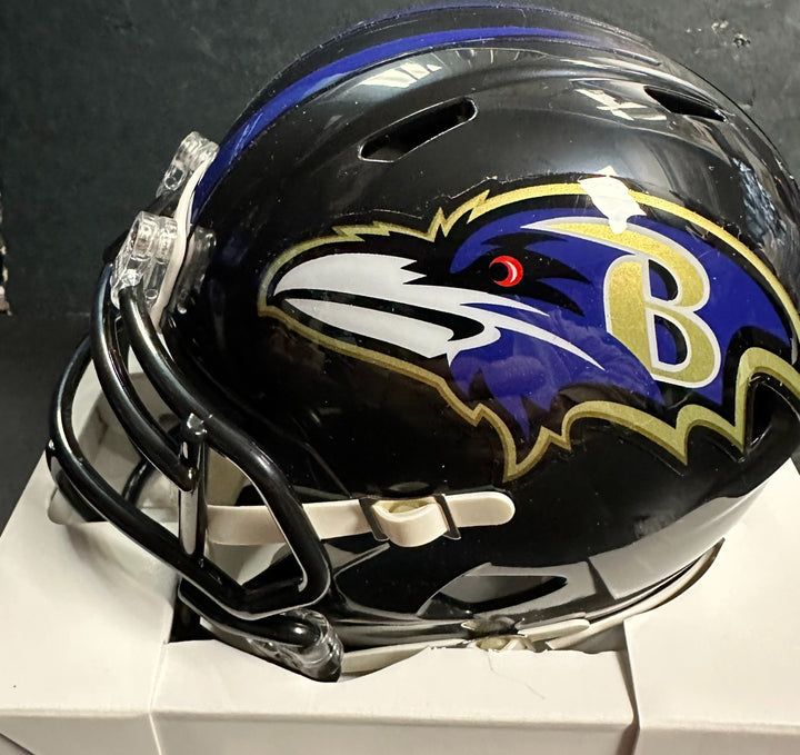 Ray Lewis Autographed Baltimore Ravens Mini Helmet BAS COA