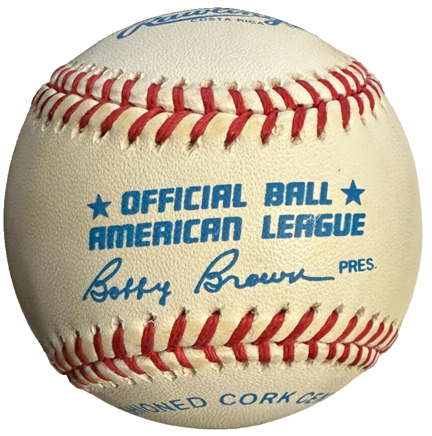 Charlie O Finley Autographed Bobby Brown American League Baseball