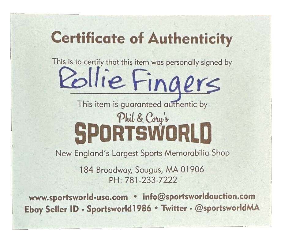 Rollie Fingers Autographed National League Baseball W/ 81 CY Young Insc