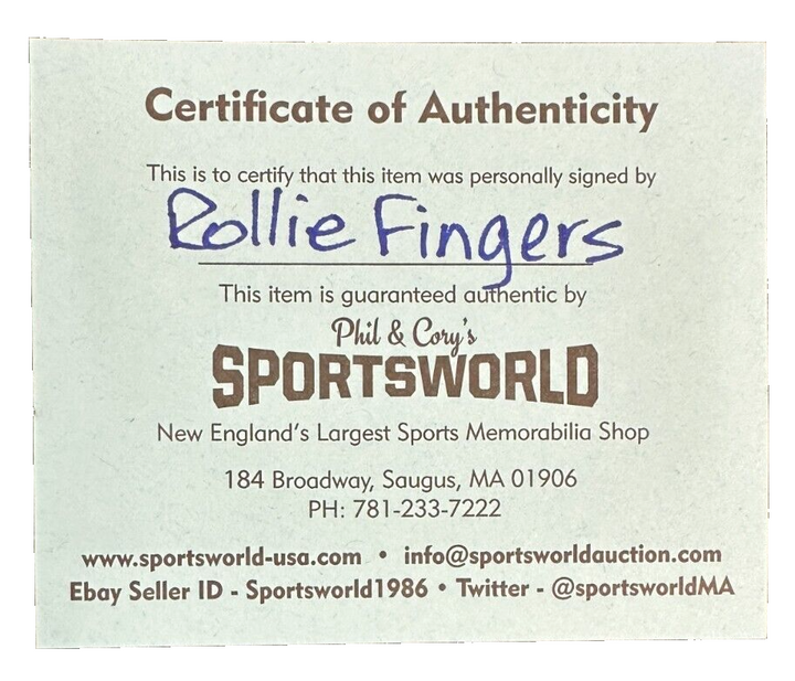 Rollie Fingers Autographed National League Baseball W/ 81 CY Young Insc