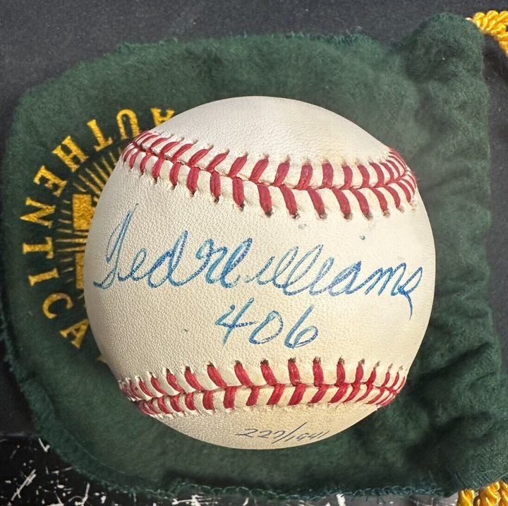 Ted Williams Autographed Bobby Brown American League Baseball W/ .406 UDA /1941