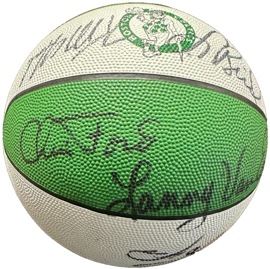 1988-89 Boston Celtics Team Autographed Basketball Bird Parish McHale Lewis DJ