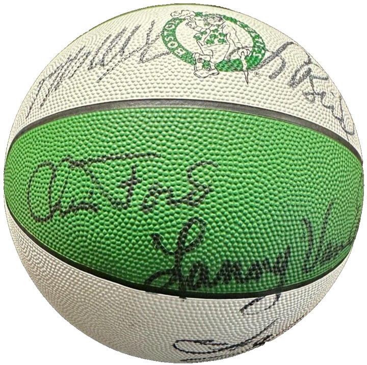 1988-89 Boston Celtics Team Autographed Basketball Bird Parish McHale Lewis DJ