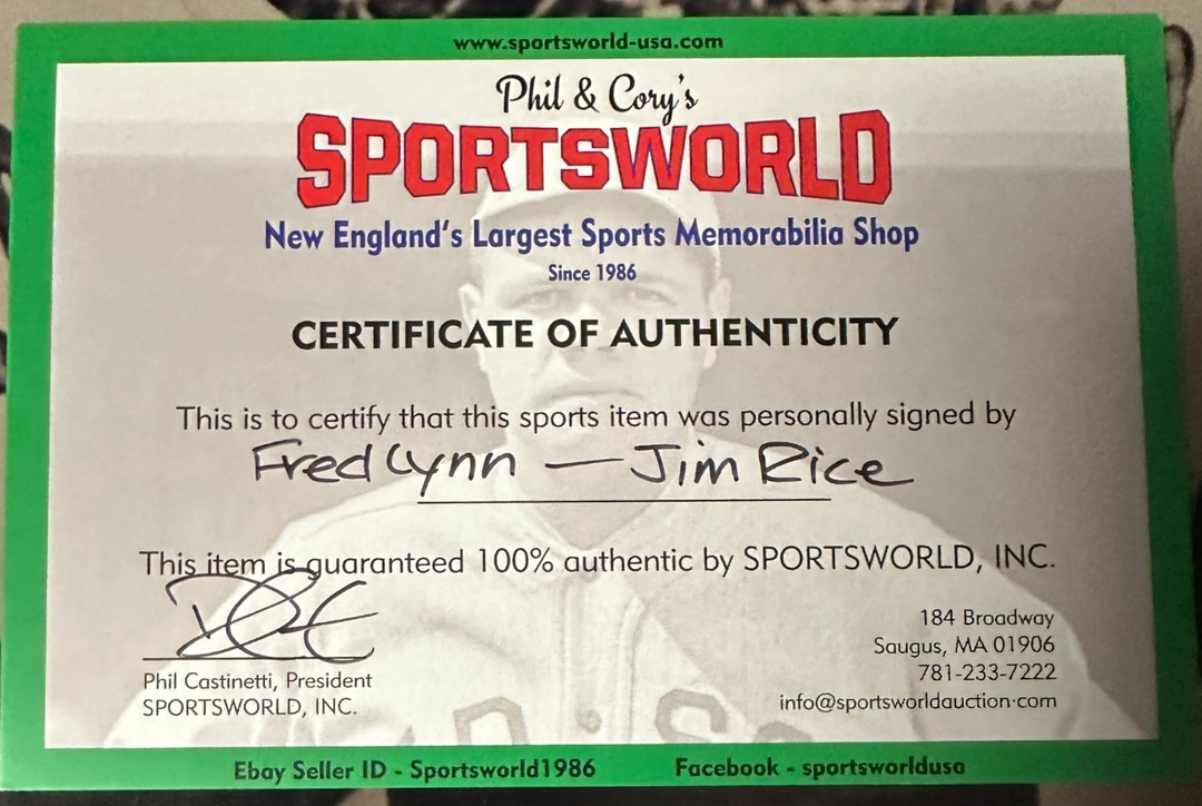 Jim Rice & Fred Lynn Autographed 11x14 Boston Red Sox Photo HOF