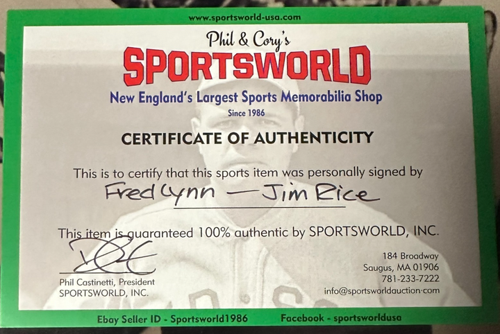 Jim Rice & Fred Lynn Autographed 11x14 Boston Red Sox Photo HOF