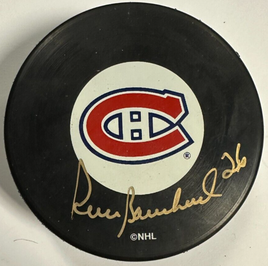 Pierre Bouchard Autographed Montreal Canadiens Hockey Puck